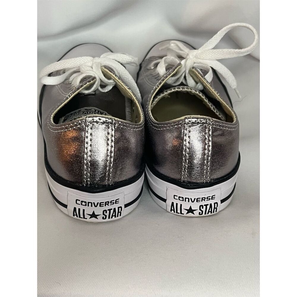 Converse Chuck Taylor All Star Women's Silver Low Top Sneakers Size 7.5 - Picture 4 of 14